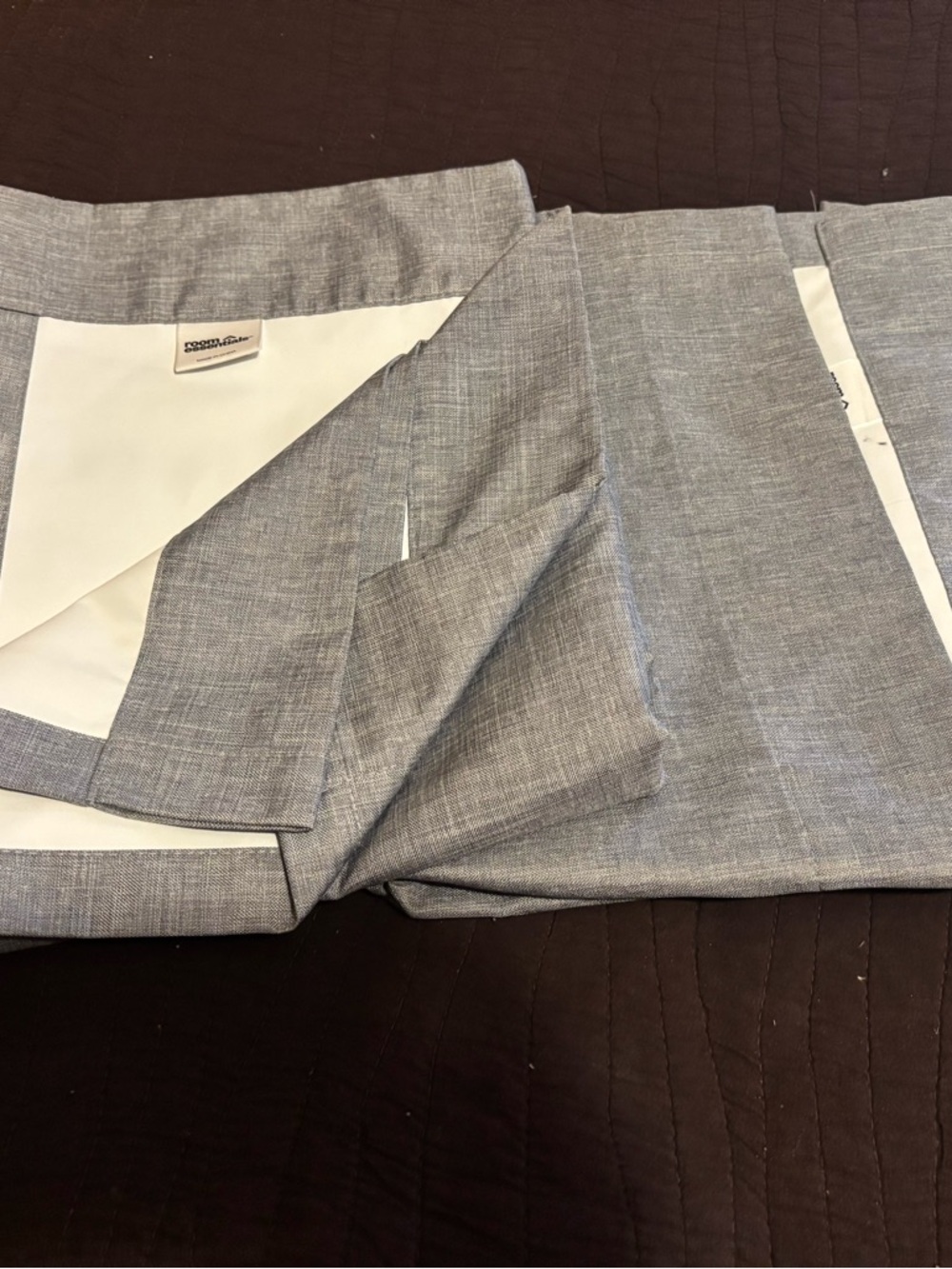 Room Essentials Gray Linen-Look Blackout Curtain Panel